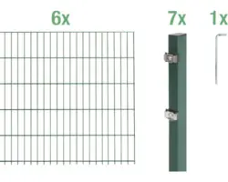 Doppelstabmattenset ALBERTS 6/5/6 1200 x 140 cm grün