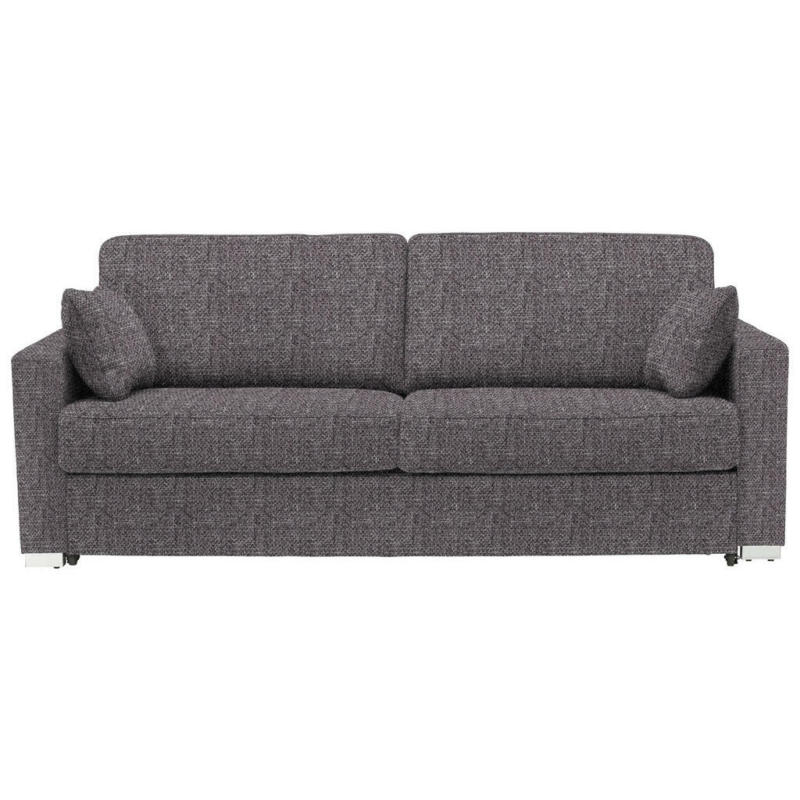 Schlafsofa in Webstoff Grau, Weiß