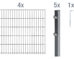 Doppelstabmattenset ALBERTS 6/5/6 800 x 140 cm anthrazit