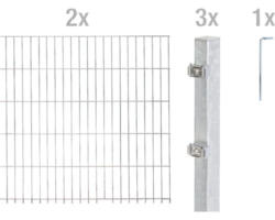 Doppelstabmattenset ALBERTS 6/5/6 400 x 160 cm feuerverzinkt