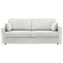 Schlafsofa in Webstoff Weiß