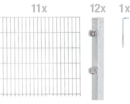 Doppelstabmattenset ALBERTS 6/5/6 2200 x 80 cm feuerverzinkt