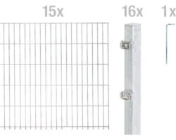 Doppelstabmattenset ALBERTS 6/5/6 3000 x 80 cm feuerverzinkt