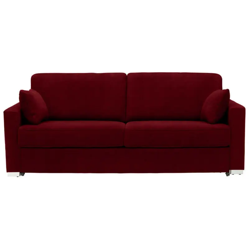 Schlafsofa in Webstoff Dunkelrot