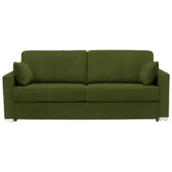 Schlafsofa in Webstoff Dunkelgr&uuml;n