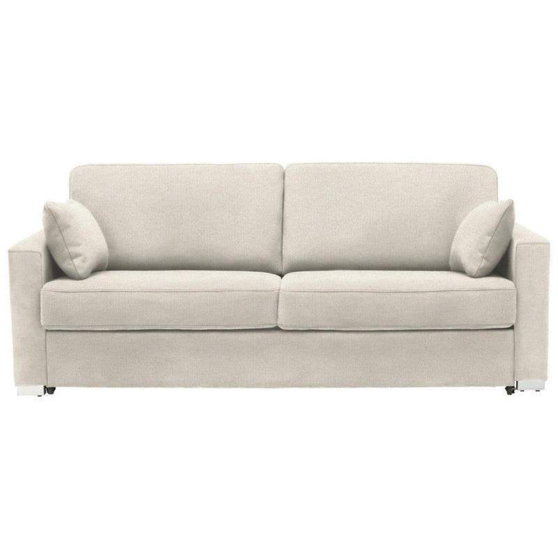 Schlafsofa in Webstoff Creme