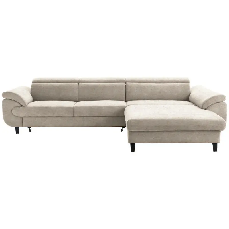 Ecksofa in Webstoff Hellbraun