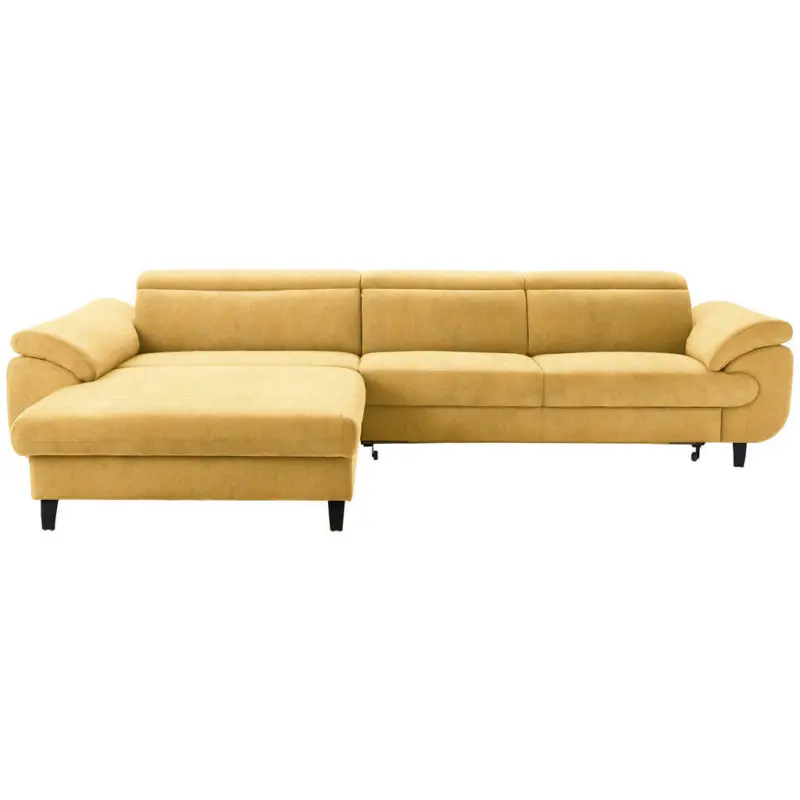 Ecksofa in Webstoff Gelb, Goldfarben