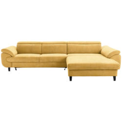 Ecksofa in Webstoff Gelb, Goldfarben