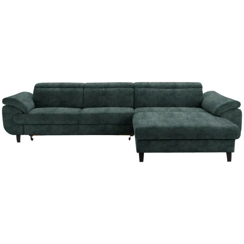 Ecksofa in Webstoff Dunkelgrün