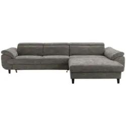 Ecksofa in Webstoff Graubraun