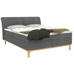 Boxspringbett 140/200 cm in Dunkelgrau