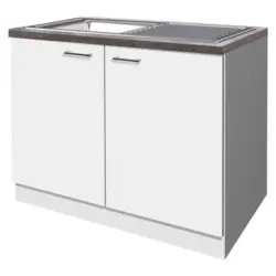 Spülenunterschrank 100/85/57 cm in Weiß