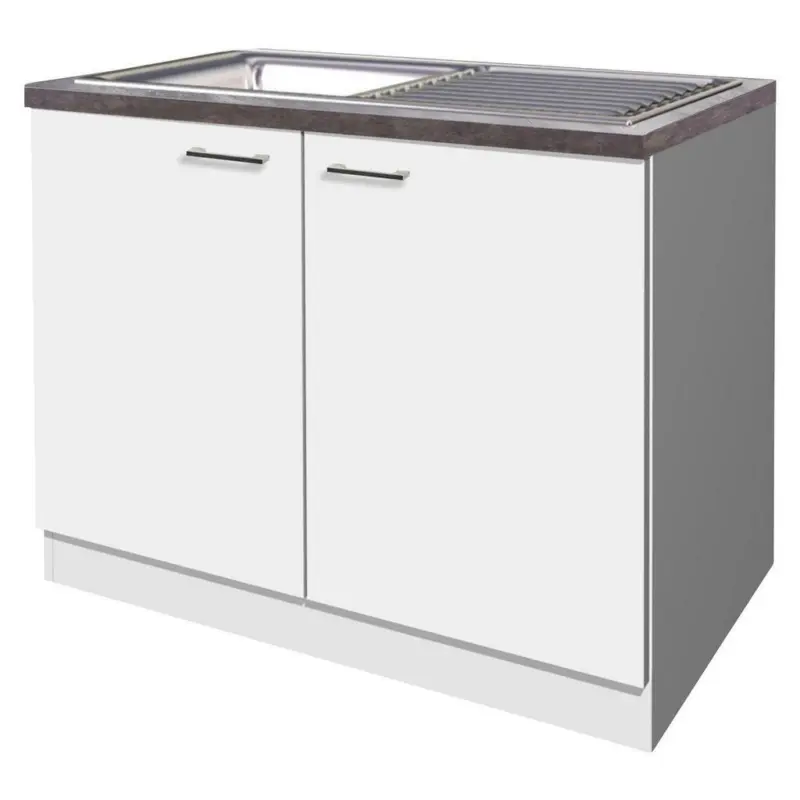 Spülenunterschrank 100/85/57 cm in Weiß