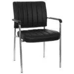 XXXLutz Lauterach - Ihr Möbelhaus bei Bregenz Besucherstuhl in Lederlook Schwarz, Chromfarben