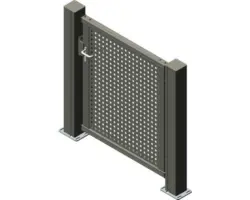 Einzeltor ALBERTS Mosaikk rechts öffnend 1200 x 1600 mm Füllung Lochblech inkl. zwei Pfosten anthrazit