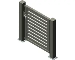 Einzeltor ALBERTS Mosaikk rechts öffnend 1200 x 1600 mm Füllung Lamellen inkl. zwei Pfosten anthrazit