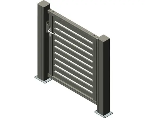 Einzeltor ALBERTS Mosaikk rechts öffnend 1200 x 1600 mm Füllung Lamellen inkl. zwei Pfosten anthrazit