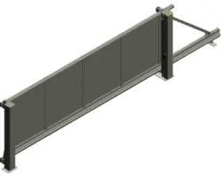 Schiebetor ALBERTS Mosaik rechts öffnend 4000 x 1000 mm freitragend Füllung Glattblech anthrazit