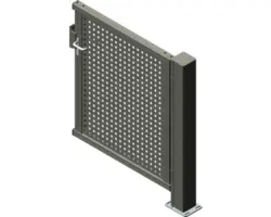 Anschlusstor ALBERTS Mosaik rechts öffnend 1200 x 1600 mm Füllung Lochblech inkl. einem Pfosten anthrazit