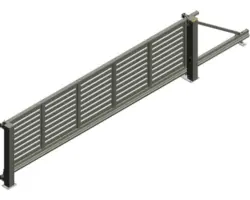 Schiebetor ALBERTS Mosaik rechts öffnend 5000 x 1600 mm freitragend Füllung Lamellen anthrazit