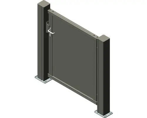 Einzeltor ALBERTS Mosaikk rechts öffnend 1200 x 1600 mm Füllung Glattblech inkl. zwei Pfosten anthrazit
