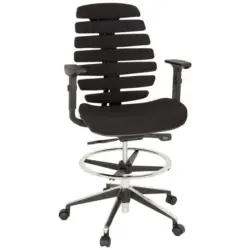 Drehstuhl in Flachgewebe Schwarz