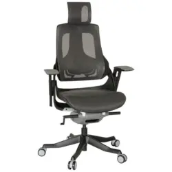 Drehstuhl in Netzbespannung Grau, Schwarz