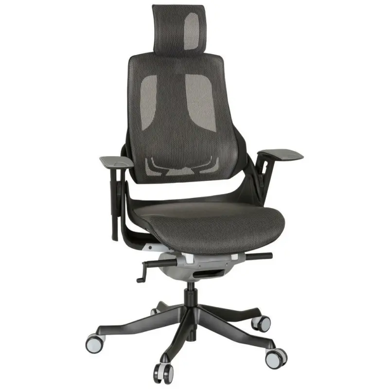 Drehstuhl in Netzbespannung Grau, Schwarz