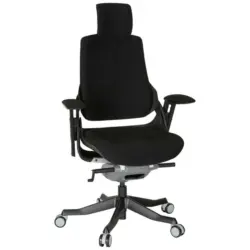 Drehstuhl in Flachgewebe Schwarz