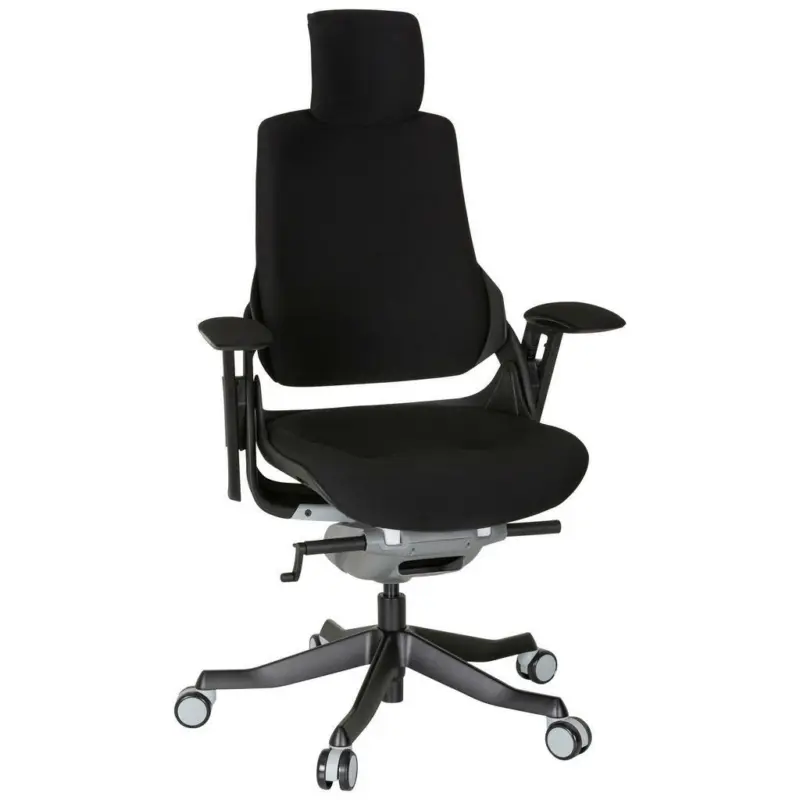 Drehstuhl in Flachgewebe Schwarz