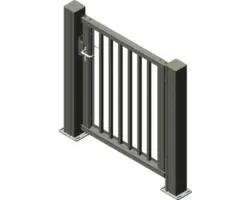 Einzeltor ALBERTS Mosaikk rechts öffnend 1200 x 1800 mm Füllung Vierkantstäbe inkl. zwei Pfosten anthrazit