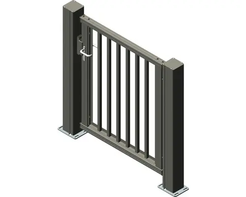 Einzeltor ALBERTS Mosaikk rechts öffnend 1200 x 1800 mm Füllung Vierkantstäbe inkl. zwei Pfosten anthrazit