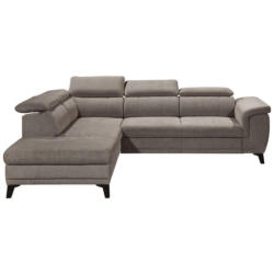 Ecksofa in Mikrovelours Sandfarben