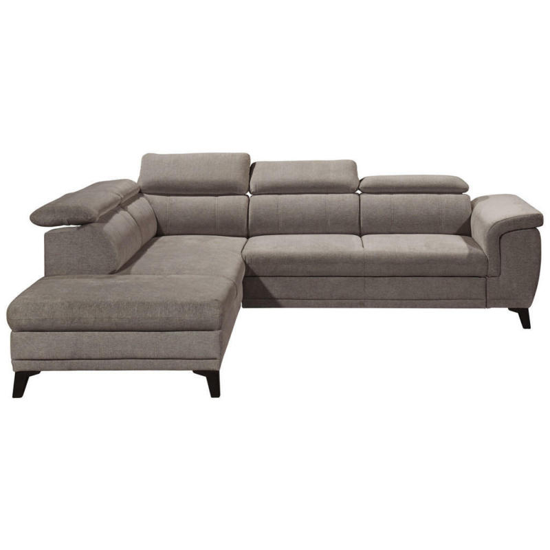 Ecksofa in Mikrovelours Sandfarben