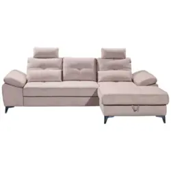 Ecksofa in Mikrovelours Rosa