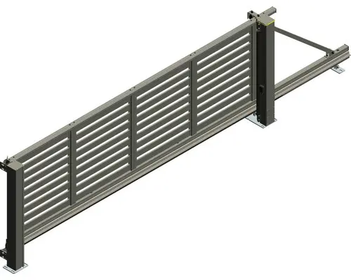 Schiebetor ALBERTS Mosaik rechts öffnend 4000 x 1200 mm freitragend Füllung Lamellen anthrazit