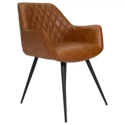 Stuhl-Set 2 Stück in Aluminium Lederlook