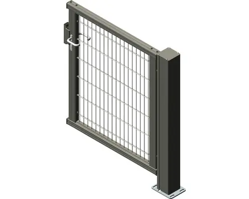 Anschlusstor ALBERTS Mosaik rechts öffnend 1200 x 1600 mm Füllung Doppelstabmatte 6/5/6 inkl. einem Pfosten anthrazit