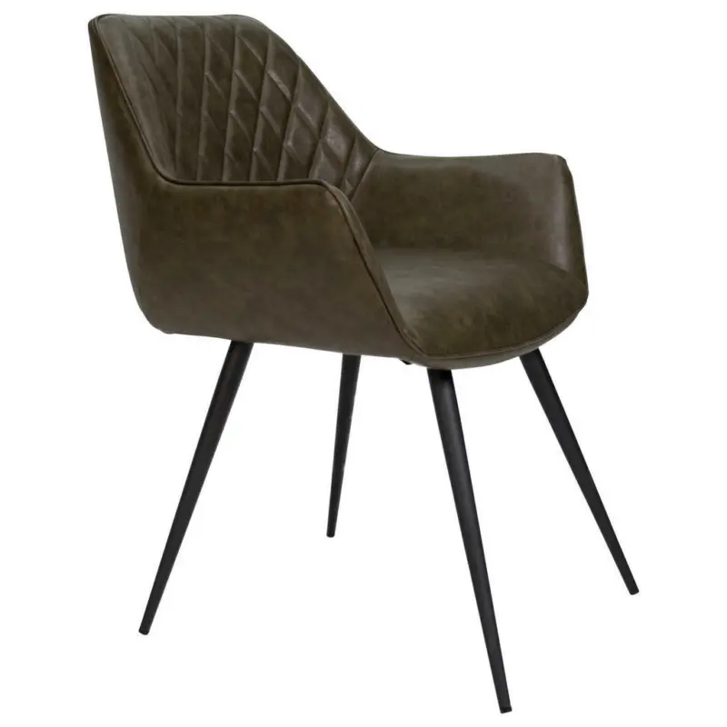 Stuhl-Set 2 Stück in Aluminium Lederlook