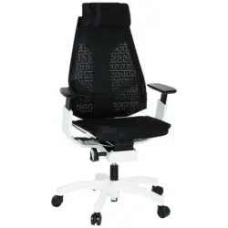 Drehstuhl in Netzbespannung Schwarz, Wei&szlig;