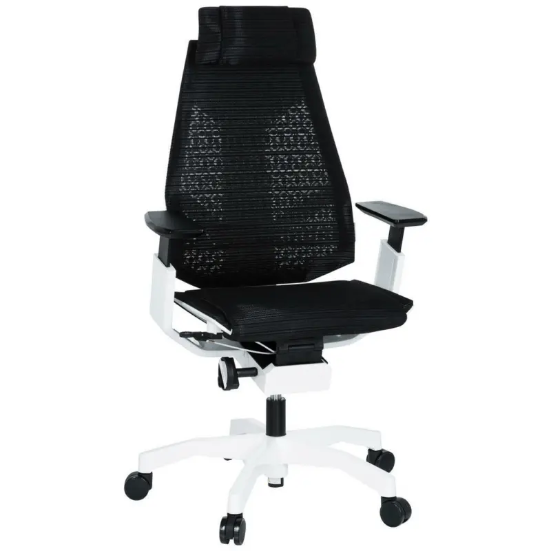 Drehstuhl in Netzbespannung Schwarz, Wei&szlig;