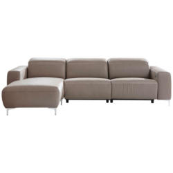 Ecksofa in Echtleder Taupe