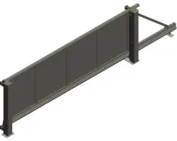 Schiebetor ALBERTS Mosaik rechts öffnend 4000 x 1800 mm freitragend Füllung Glattblech anthrazit