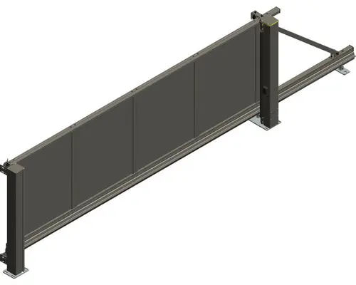 Schiebetor ALBERTS Mosaik rechts öffnend 4000 x 1800 mm freitragend Füllung Glattblech anthrazit