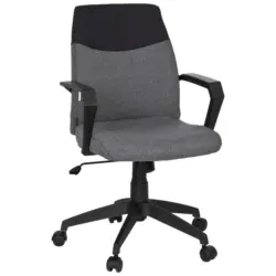 Drehstuhl in Flachgewebe Grau, Schwarz