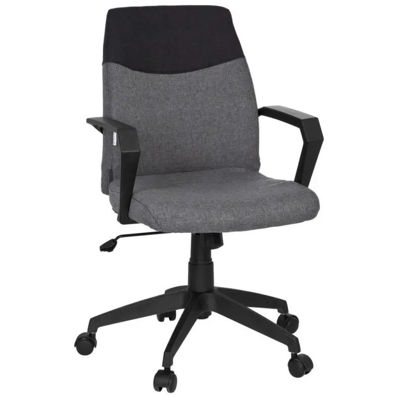 Drehstuhl in Flachgewebe Grau, Schwarz