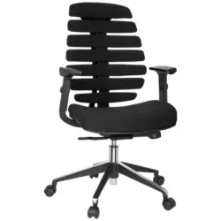 Drehstuhl in Flachgewebe Schwarz