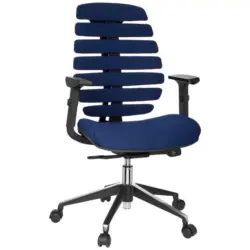 Drehstuhl in Flachgewebe Blau, Schwarz