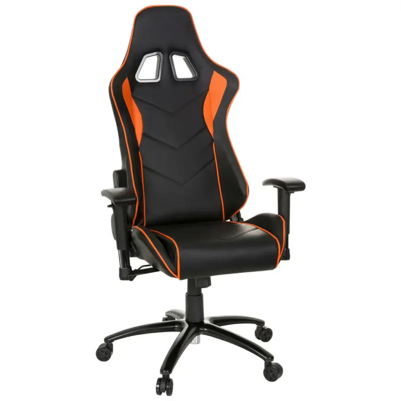 Gamingstuhl in Lederlook Orange, Schwarz